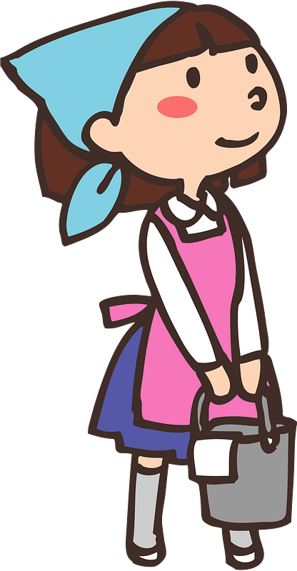 Woman Bucket Clean Clipart - 청소 중 - Png Download (416x800), Png Download