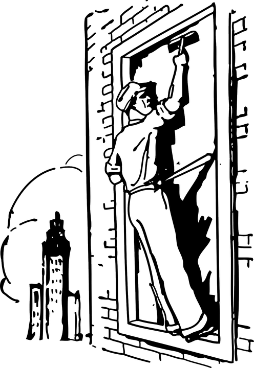 Clean Clipart Glass Cleaning - Limpieza De Vidrios - Png Download (496x720), Png Download