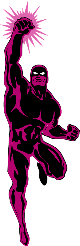 Muscular Superhero Clipart - Clip Art - Png Download (260x800), Png Download