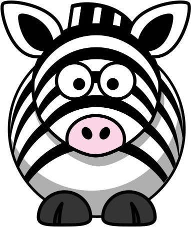 Cartoon Zebra Clip Art Svg Clip Arts - Clipart Cartoon Animals Zebra - Png Download (1024x1024), Png Download