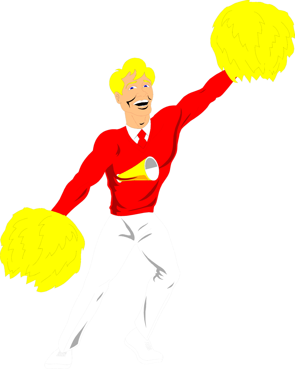 Cheerleading Male Clip Art - Male Cheerleader Silhouette Png Transparent Png (958x1200), Png Download