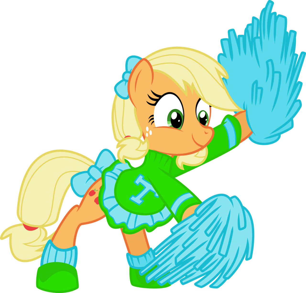 Football Cheerleader Clipart Clip Black And White Download - My Little Pony Cheerleader Applejack - Png Download (1280x1226), Png Download