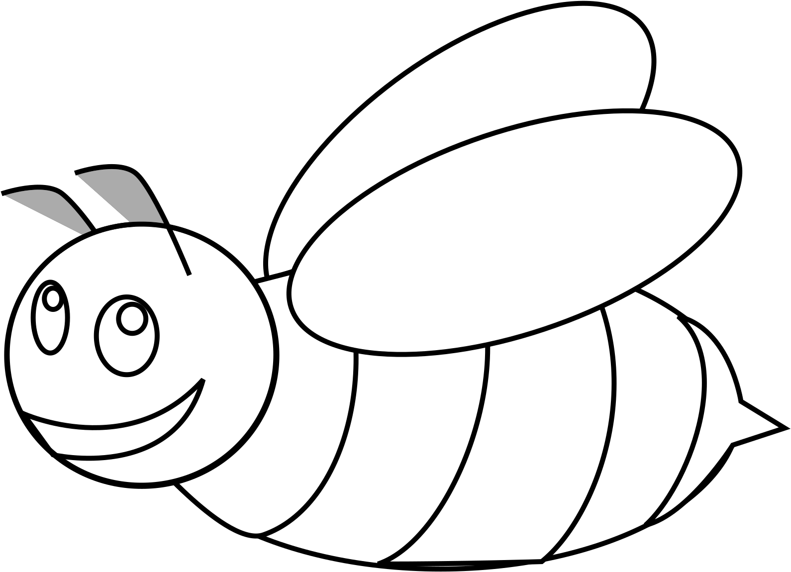Outline Of A Bee Clipart (1600x1600), Png Download