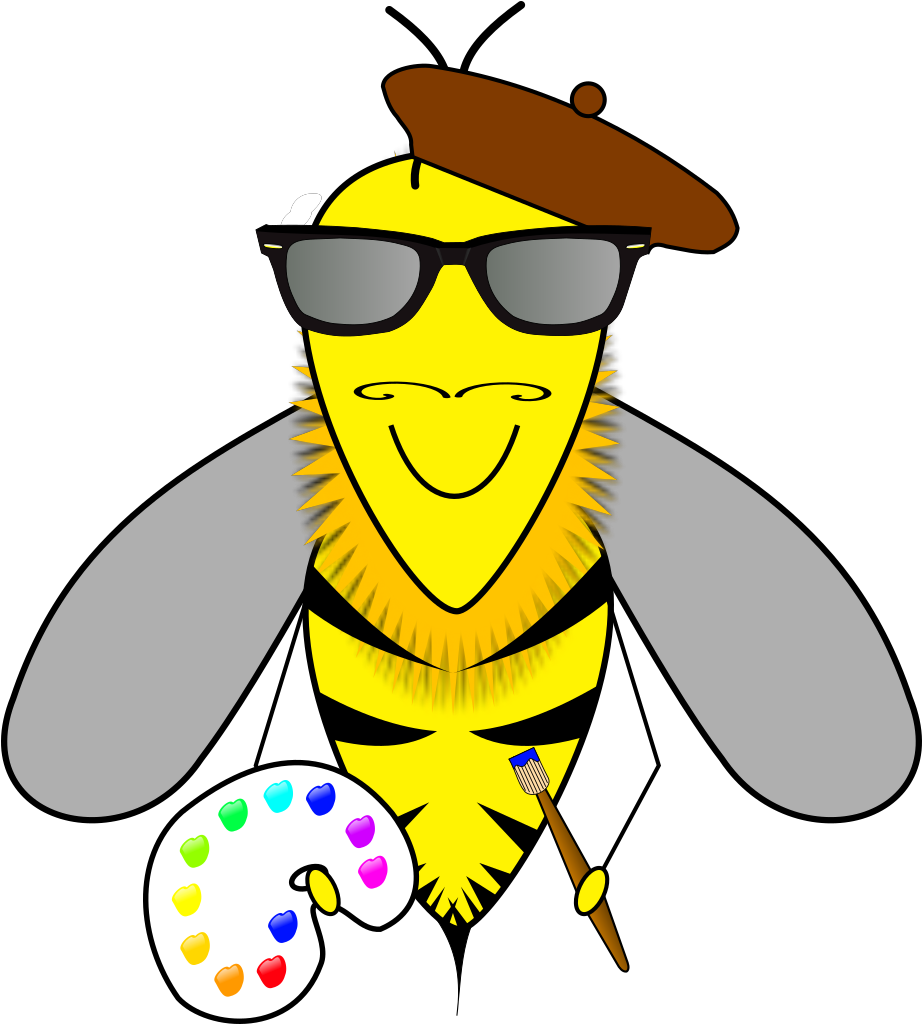 Hipster Bumblebee Svg Clip Arts - Artist Bee Clip Art - Png Download (1024x1024), Png Download