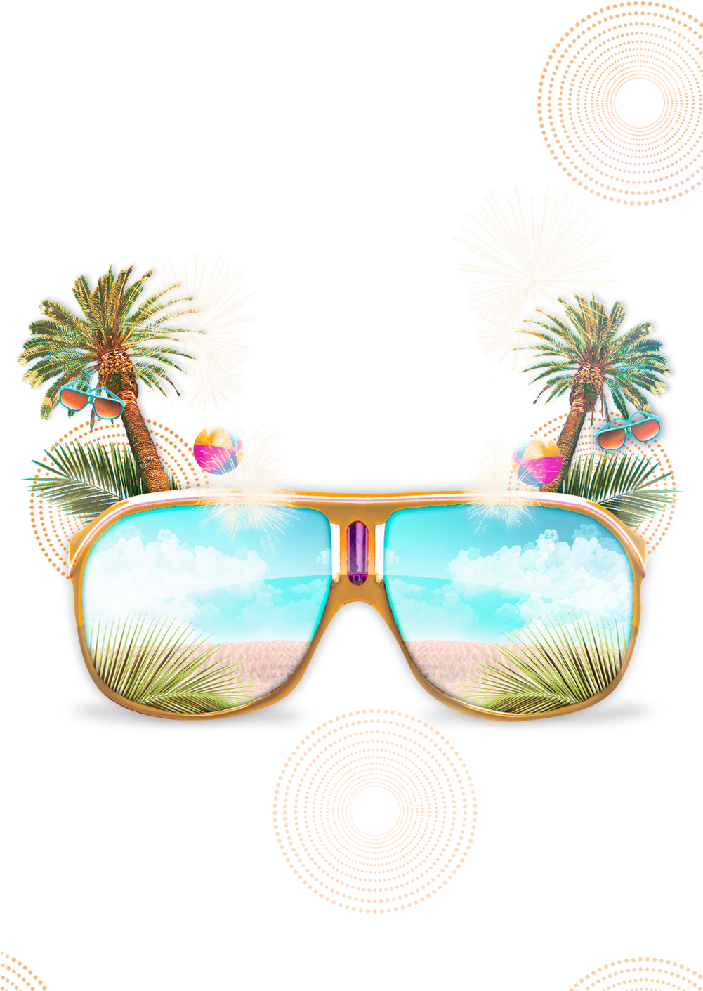 Euclidean Vector Sunglasses File Computer Free Clipart - Glasses Beach - Png Download (1000x1471), Png Download
