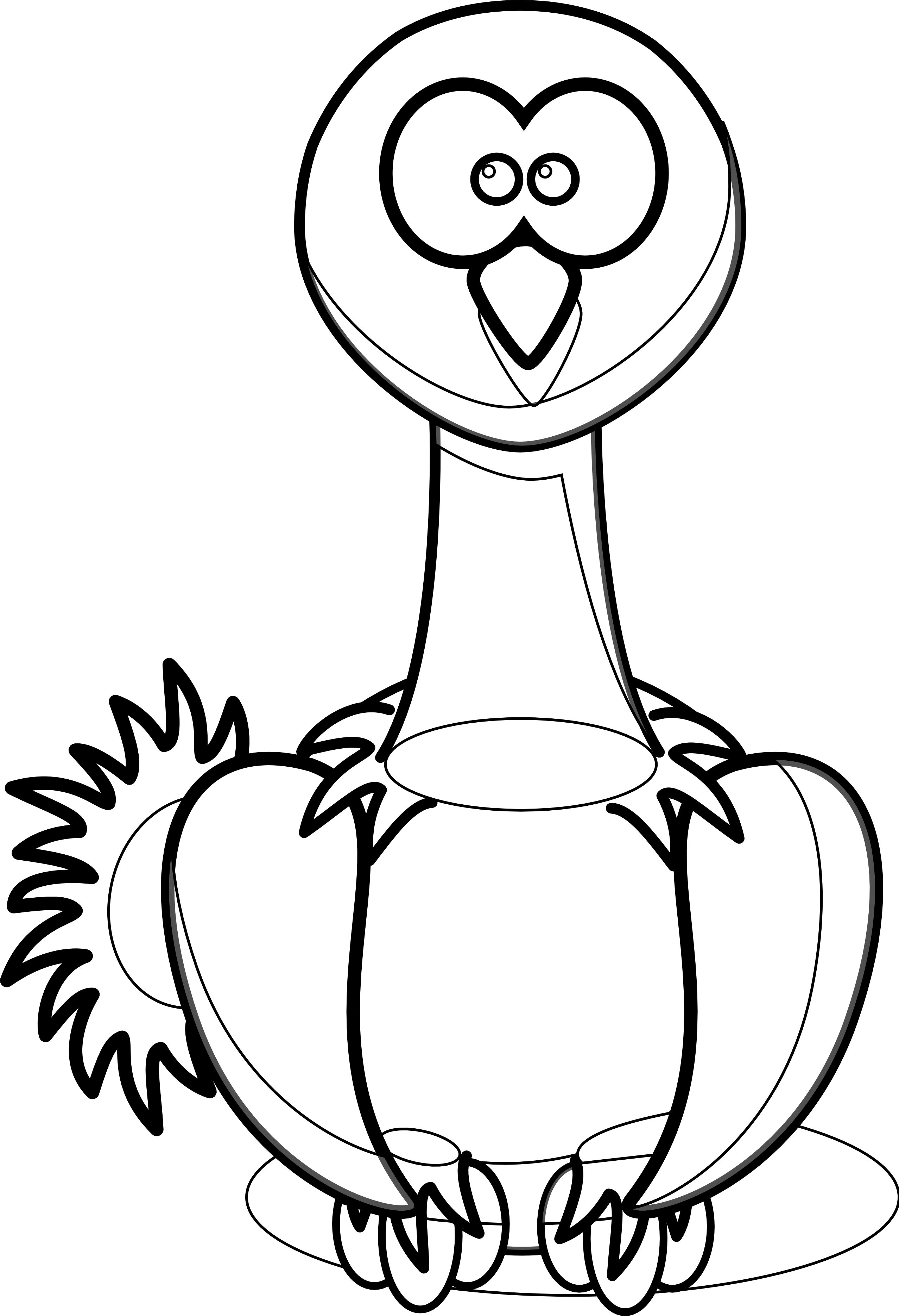 Ostrich Clipart Black And White Clipart Panda - Funny Bird Clip Art - Png Download (2555x3737), Png Download