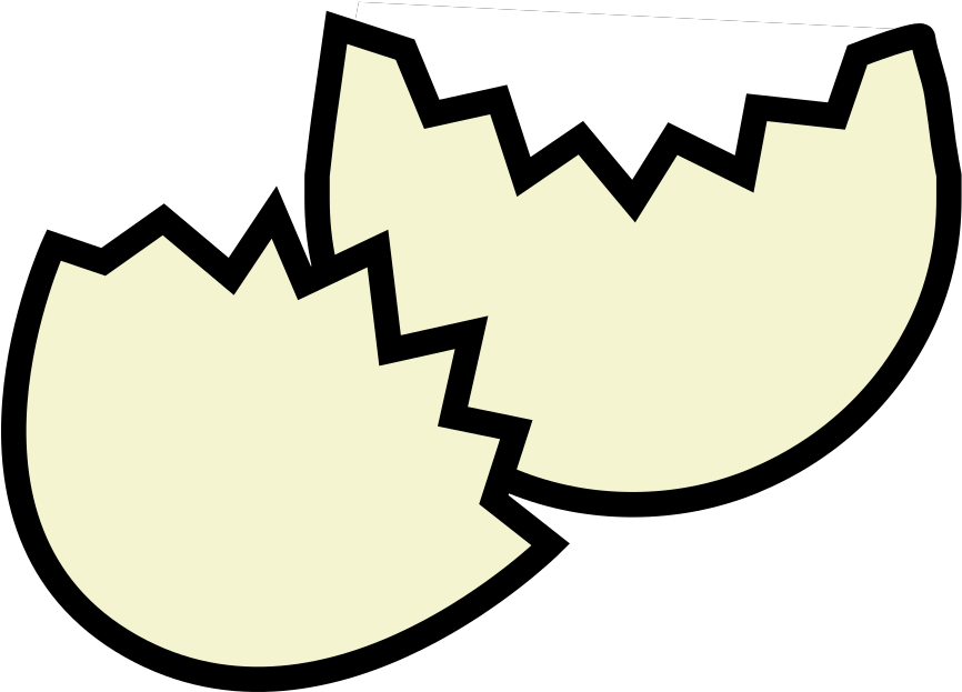 Easter Drawings Egg Cracked Clipart (1024x1024), Png Download
