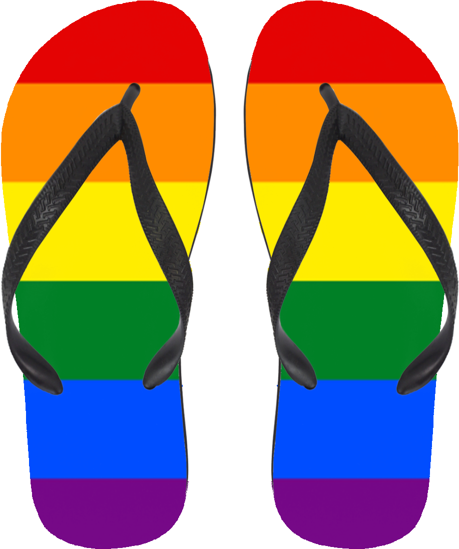 Transparent Lesbian Clipart - Rainbow Pride Flip Flops - Png Download (917x1097), Png Download