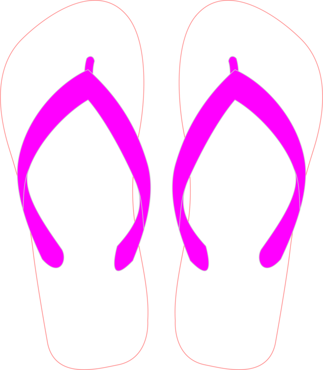 Pink,neck,area - Flip-flops Clipart (655x750), Png Download