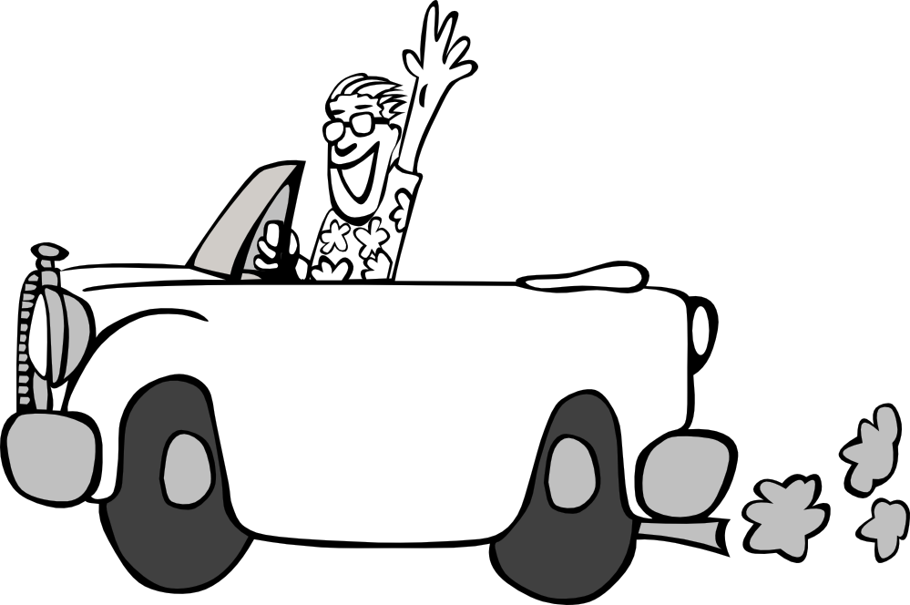Car Accident Clipart Black And White Clipart Freeuse - Car Driving Clipart - Png Download (999x664), Png Download