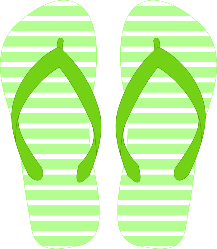 Flipflops 25 - Green Flip Flop Clipart - Png Download (698x800), Png Download