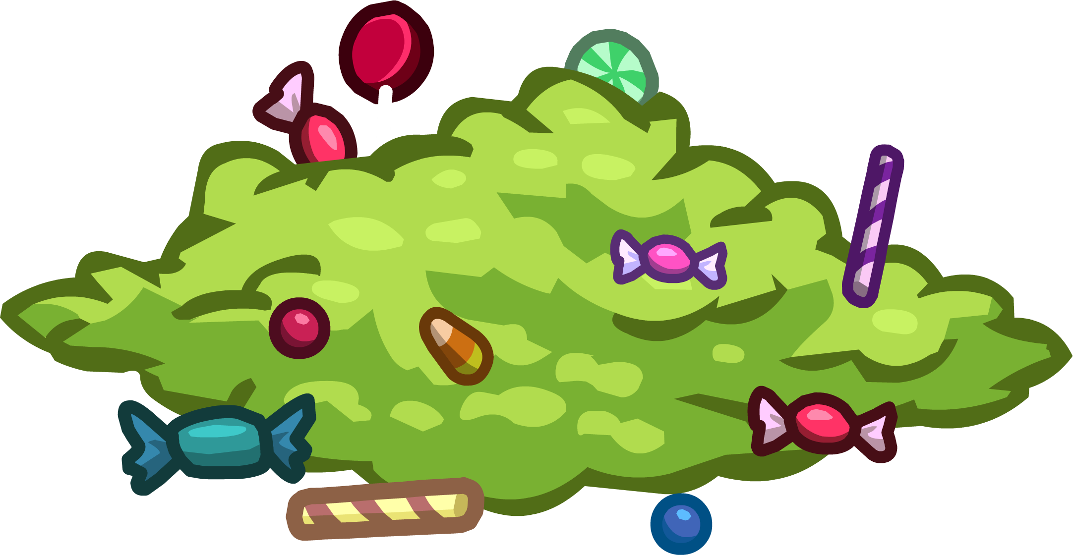 Club Penguin Rewritten Wiki - Pile Of Candy Png Clipart (2164x1120), Png Download