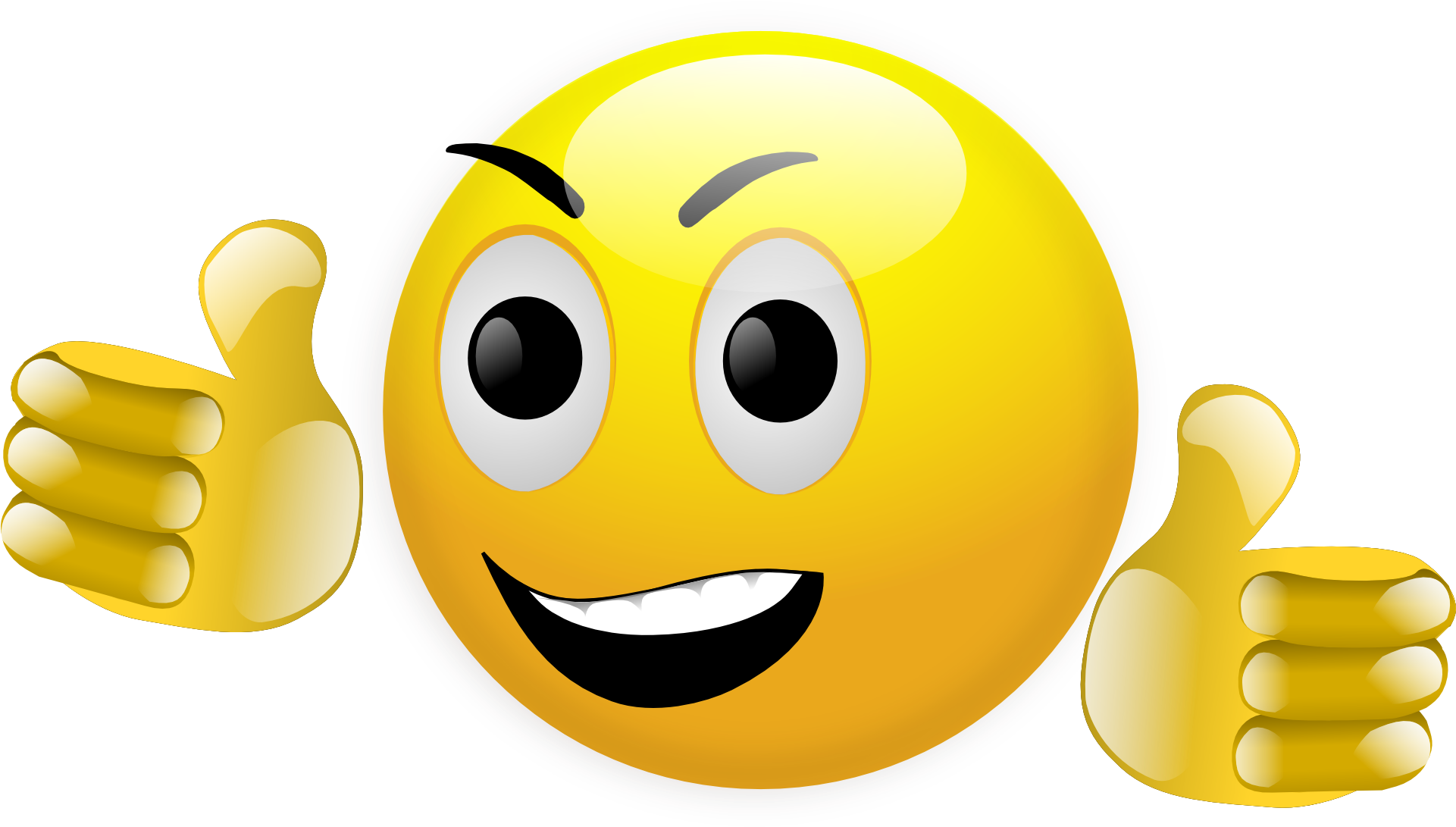 Thumbs Up Smiley Png - Thumbs Up Smiley Clipart (1920x1099), Png Download