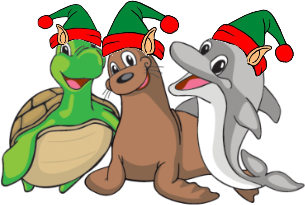 Swimming At Christmas Clipart (1046x745), Png Download