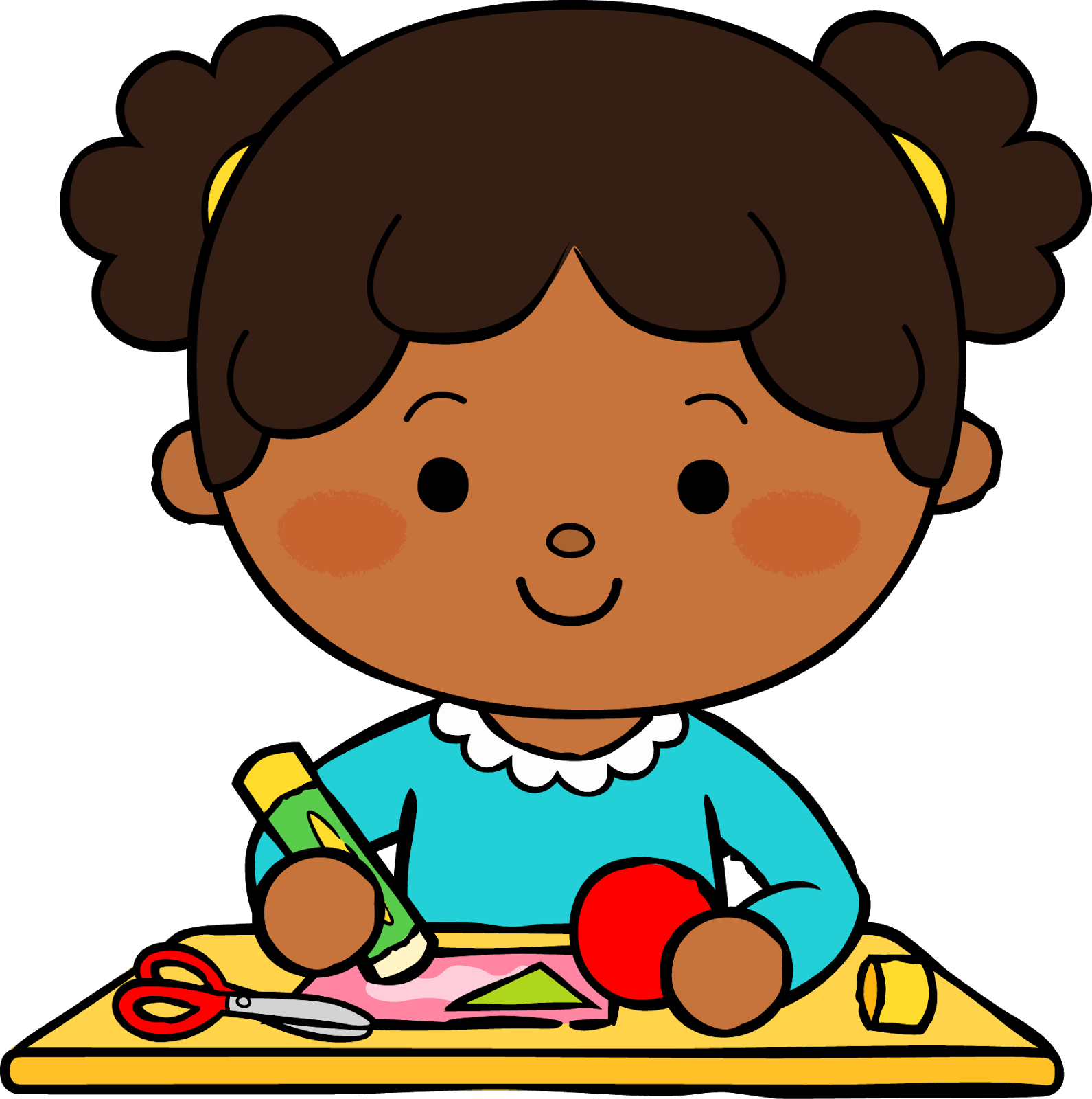 Niña Clipart Manualidades - Pre School Child Drawing - Png Download (1591x1600), Png Download