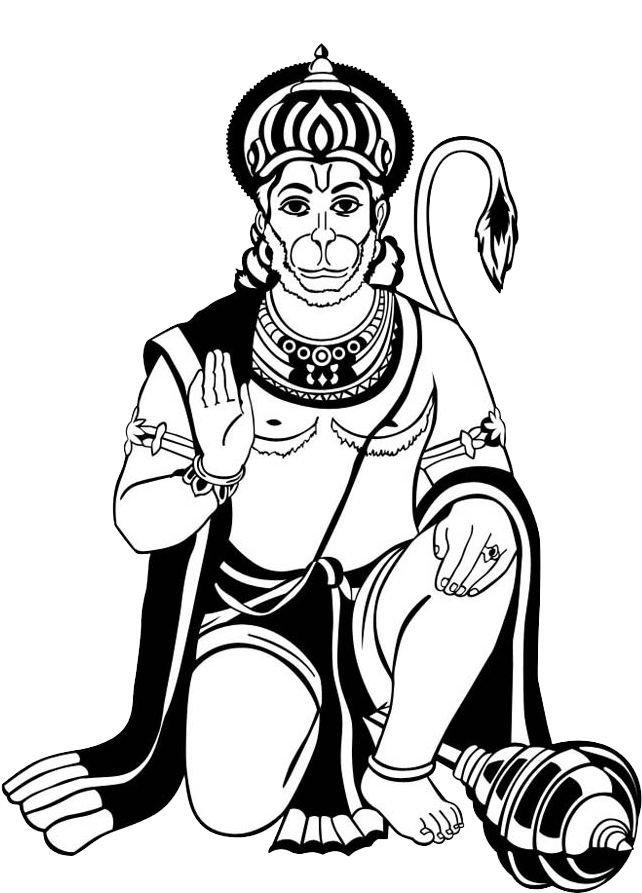Transparent Draw Clipart - Hanuman Ji Clipart - Png Download (642x893), Png Download