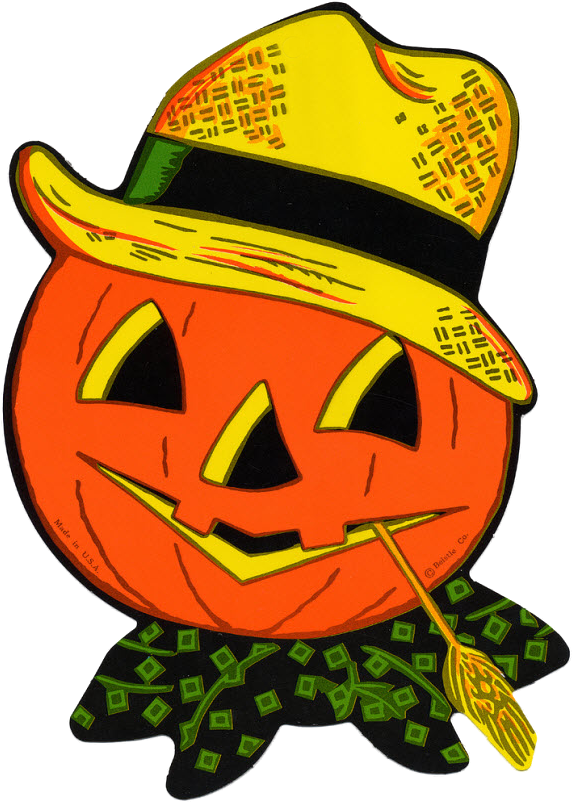 Vintage Halloween Jack O Lantern Clipart (600x826), Png Download