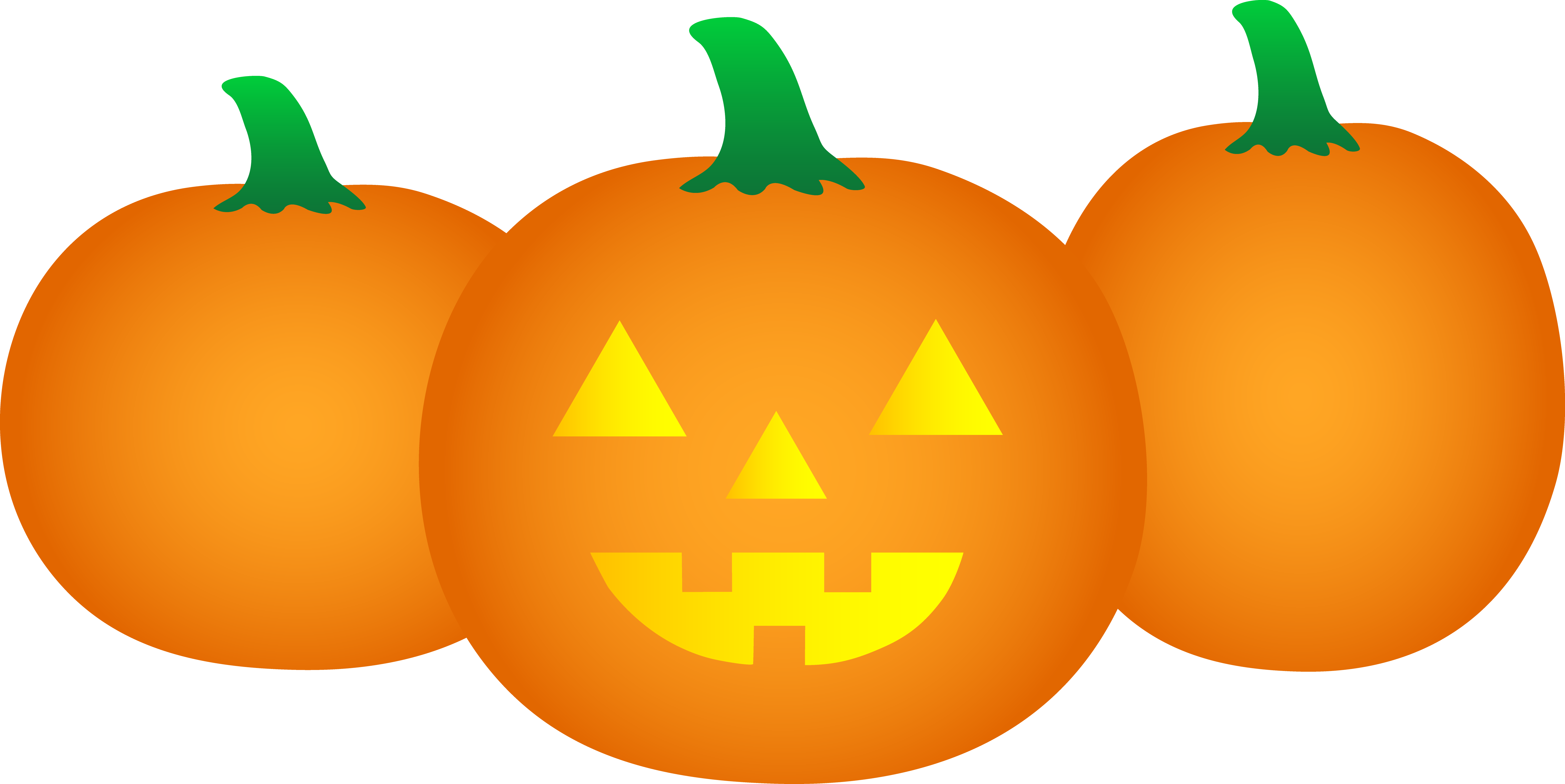 Free Pumpkin Clipart - Halloween Pumpkins Clip Art - Png Download (6269x3142), Png Download