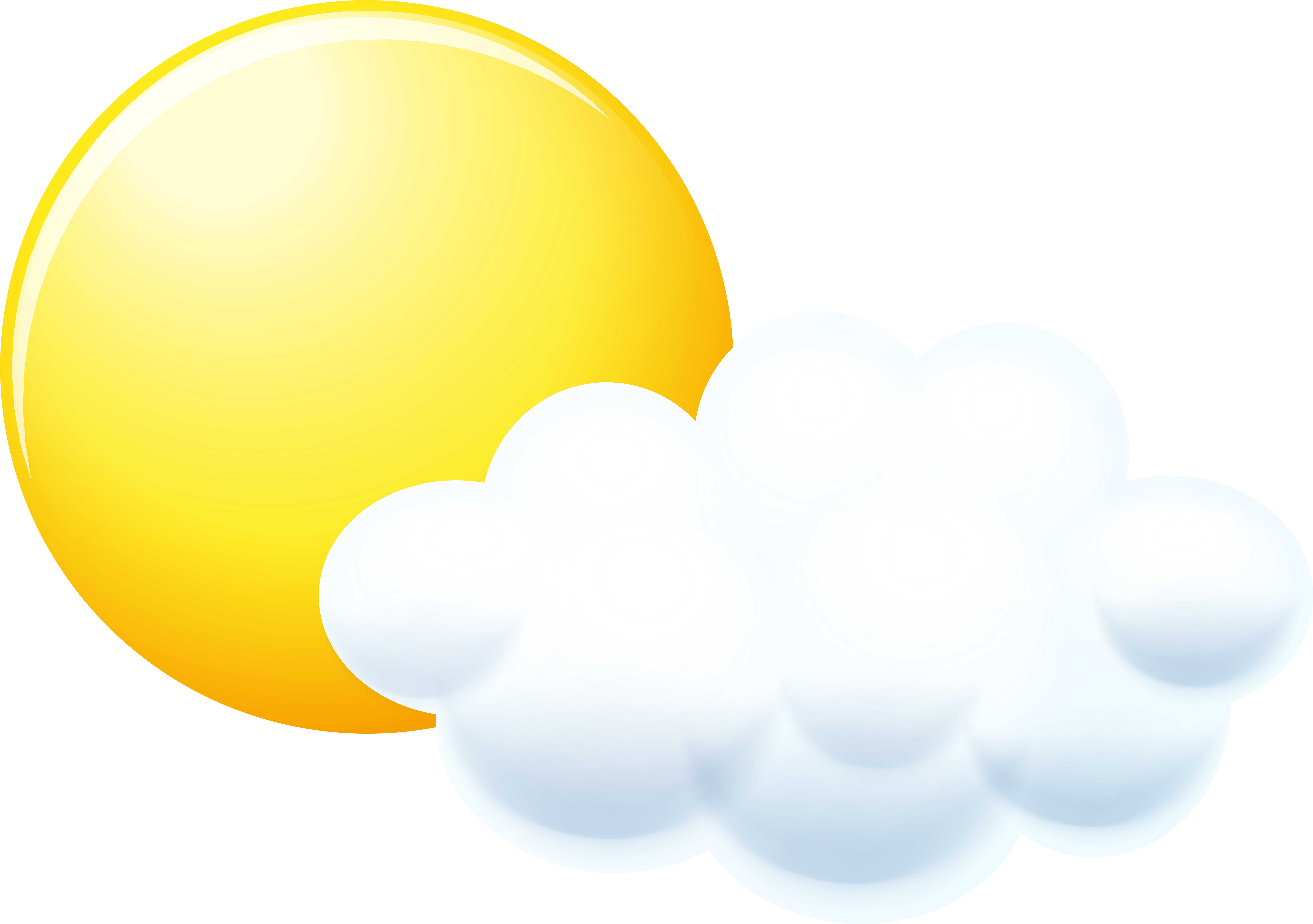 Transparent Cloud Outline Png - Sol Nuvem Png Clipart (7801x5489), Png Download