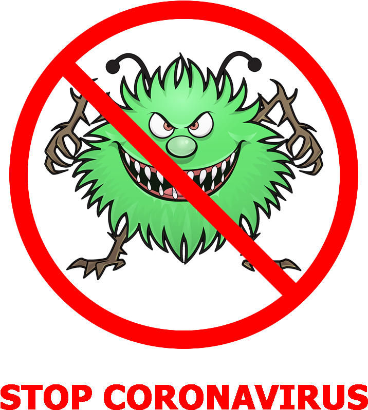Stop Coronavirus Symbol Png Clipart - Corona Virus Cartoon Png Transparent Png (1000x1000), Png Download