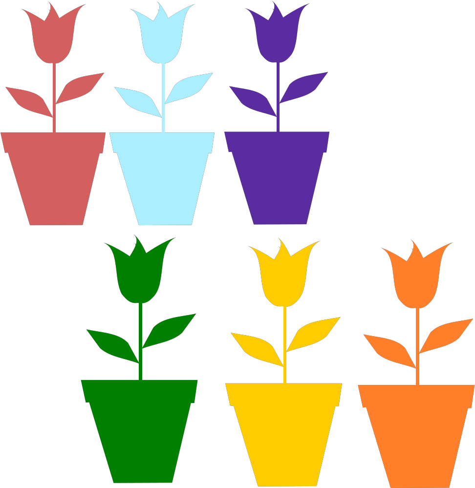 Tulips In Pot Silhouettes Svg Clip Arts - Flower Mothers Day Clipart - Png Download (1024x1024), Png Download