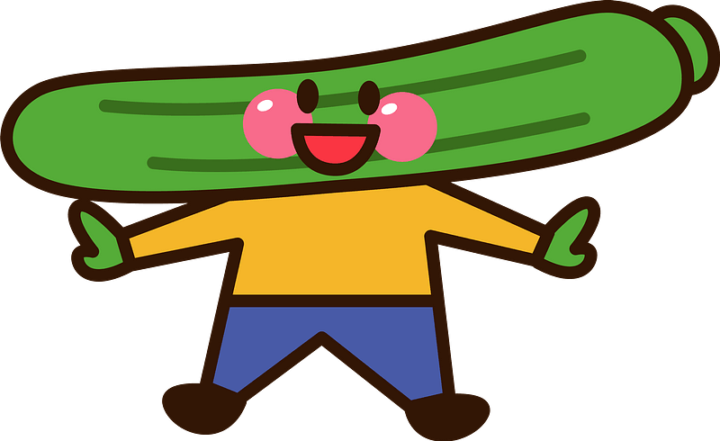 Cucumber Character Clipart - Cucumber - Png Download (800x490), Png Download