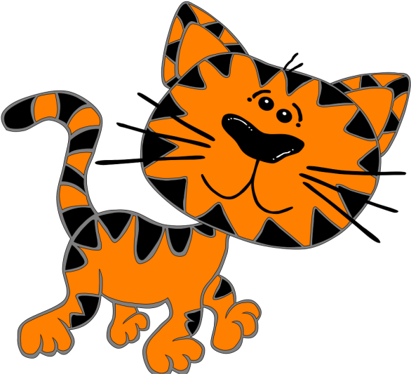 Cat Walking Png Icons - Orange Cartoon Cat Clipart Transparent Png (600x600), Png Download