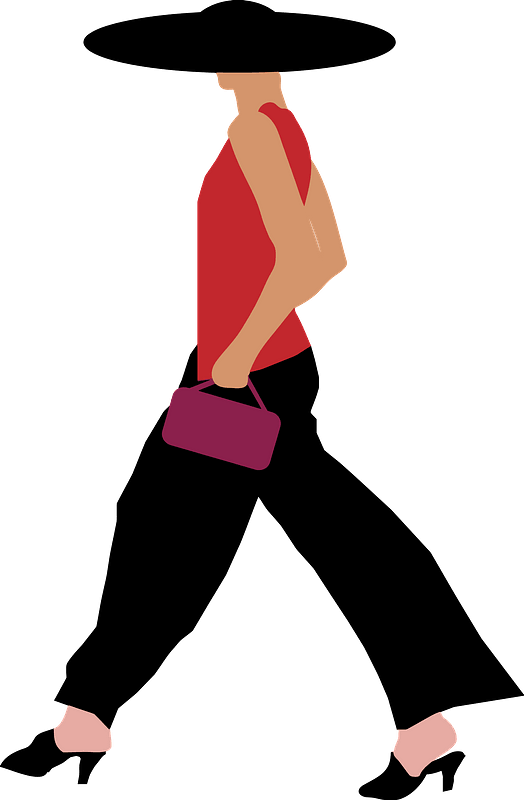 Fashion Woman Walking Clipart - Clip Art Fashion Woman Png Transparent Png (524x800), Png Download