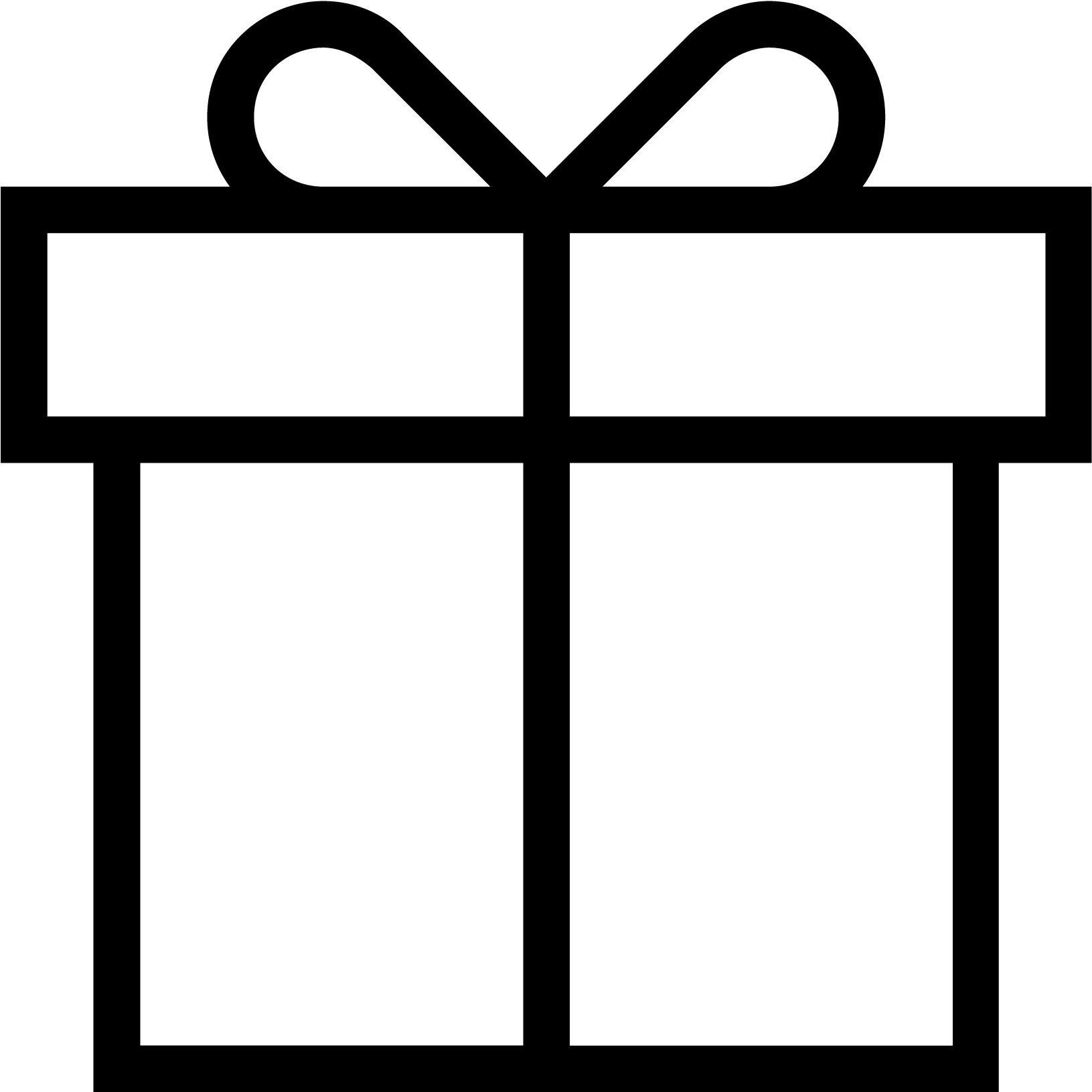 Gift Black Clipart (1633x1637), Png Download