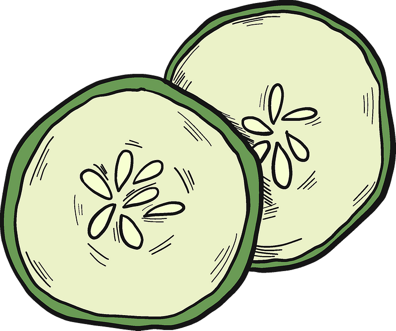 Cucumber Slices Clipart - Png Download (800x668), Png Download