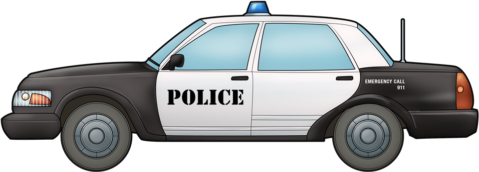 Policeman Car Clipart - Police Car Clipart Png Transparent Png (1000x425), Png Download