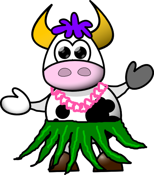 Transparent Hawaiian Dancer Clipart - Cartoon Cow - Png Download (522x593), Png Download