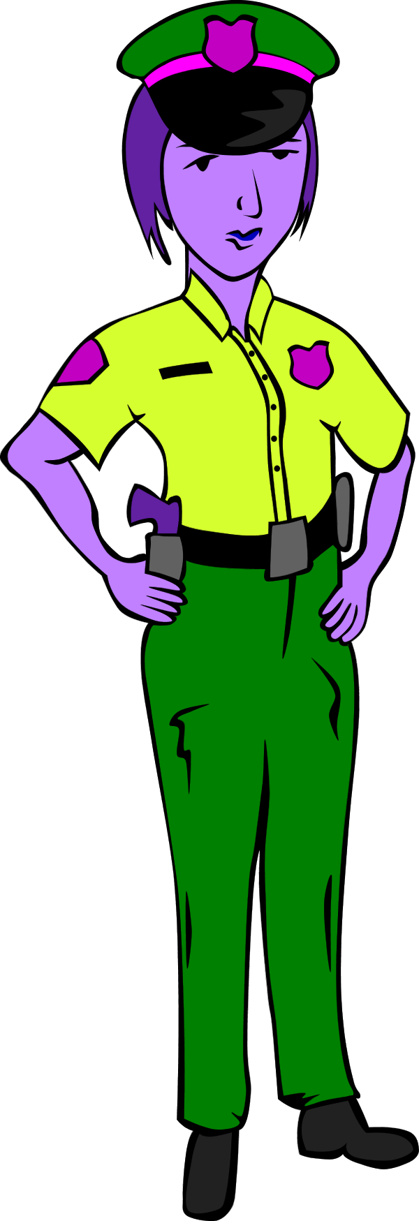 Large Woman Police Officer Clipart - Png Police Officer Clipart Girl Transparent Png (600x1749), Png Download