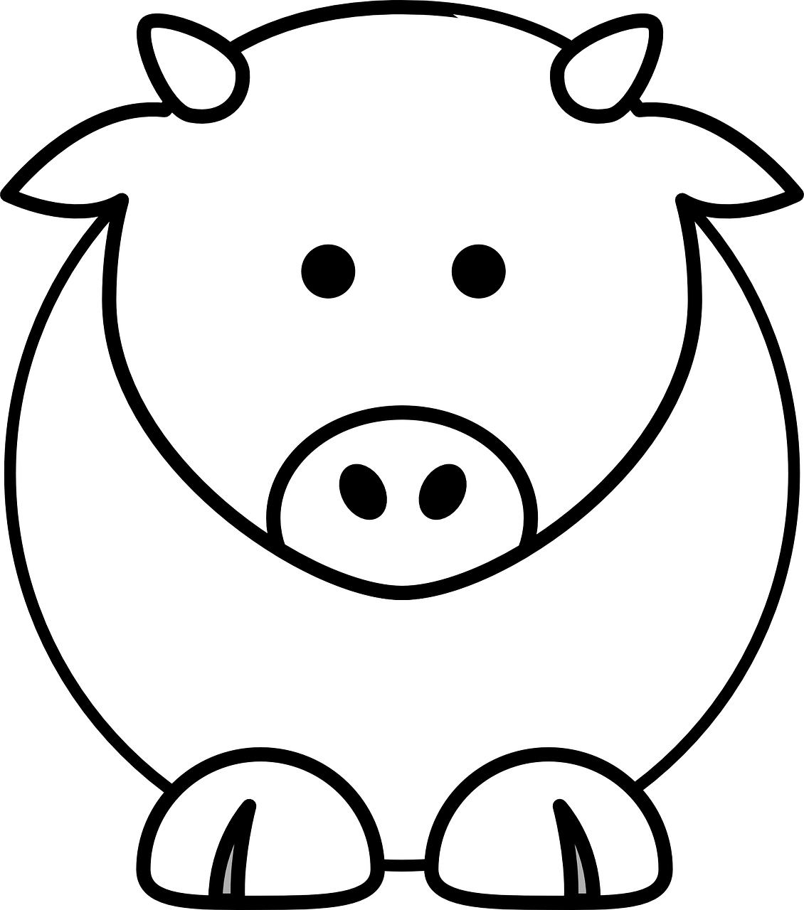 Cow Cartoon Black Background Clipart (528x598), Png Download
