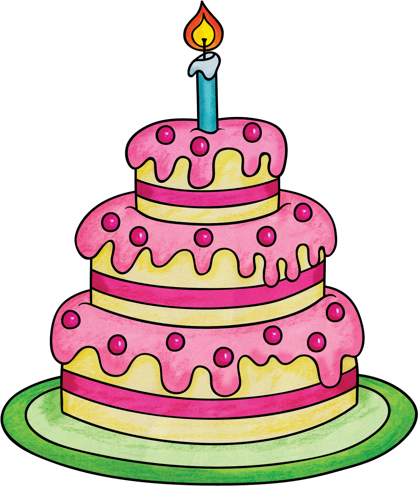 Birthday Candles Clipart Picsart - Birthday Cake Transparent - Png Download (1024x1190), Png Download