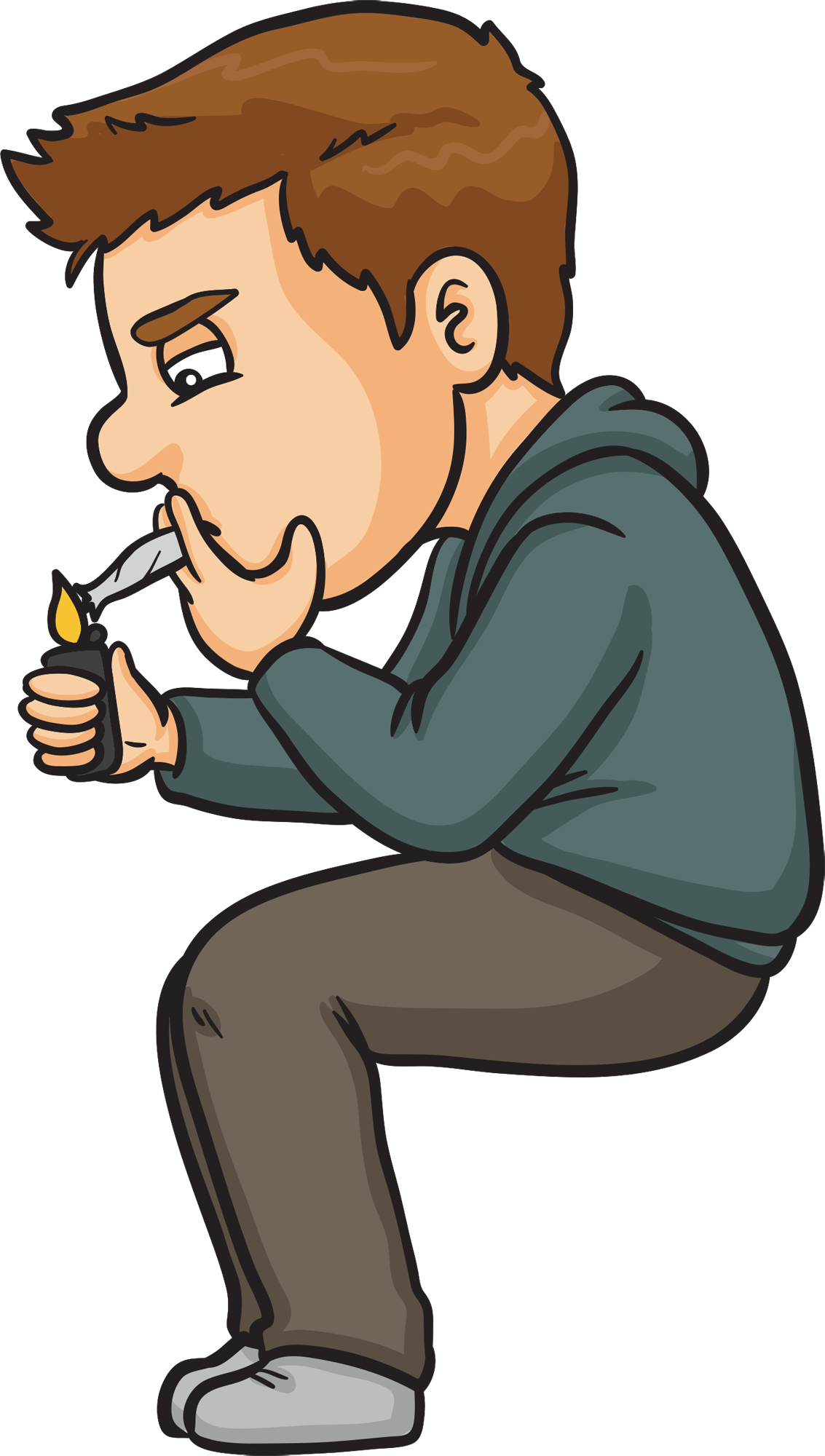 Weed Clipart Rolling - Cartoon Guy Smoking Weed - Png Download (1133x2000), Png Download