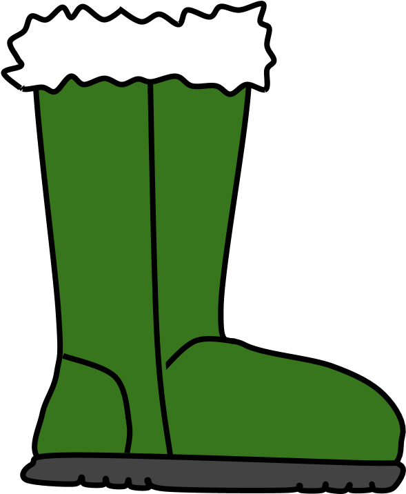 Boots, Fur, Snow, Rain, Green - Boot Clipart (816x1056), Png Download