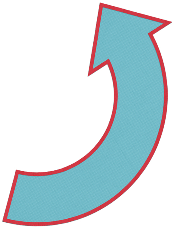 Transparent Curve Arrow Png - Arrow Curved Down Bmp Clipart (576x756), Png Download