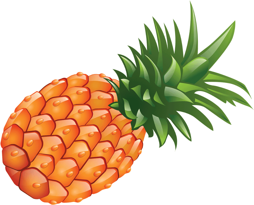 Pineapple Clipart Orange Fruit - Transparent Pineapple Clip Art - Png Download (1082x875), Png Download