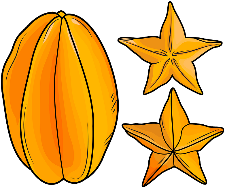 Star Fruit Clipart - Png Download (800x679), Png Download
