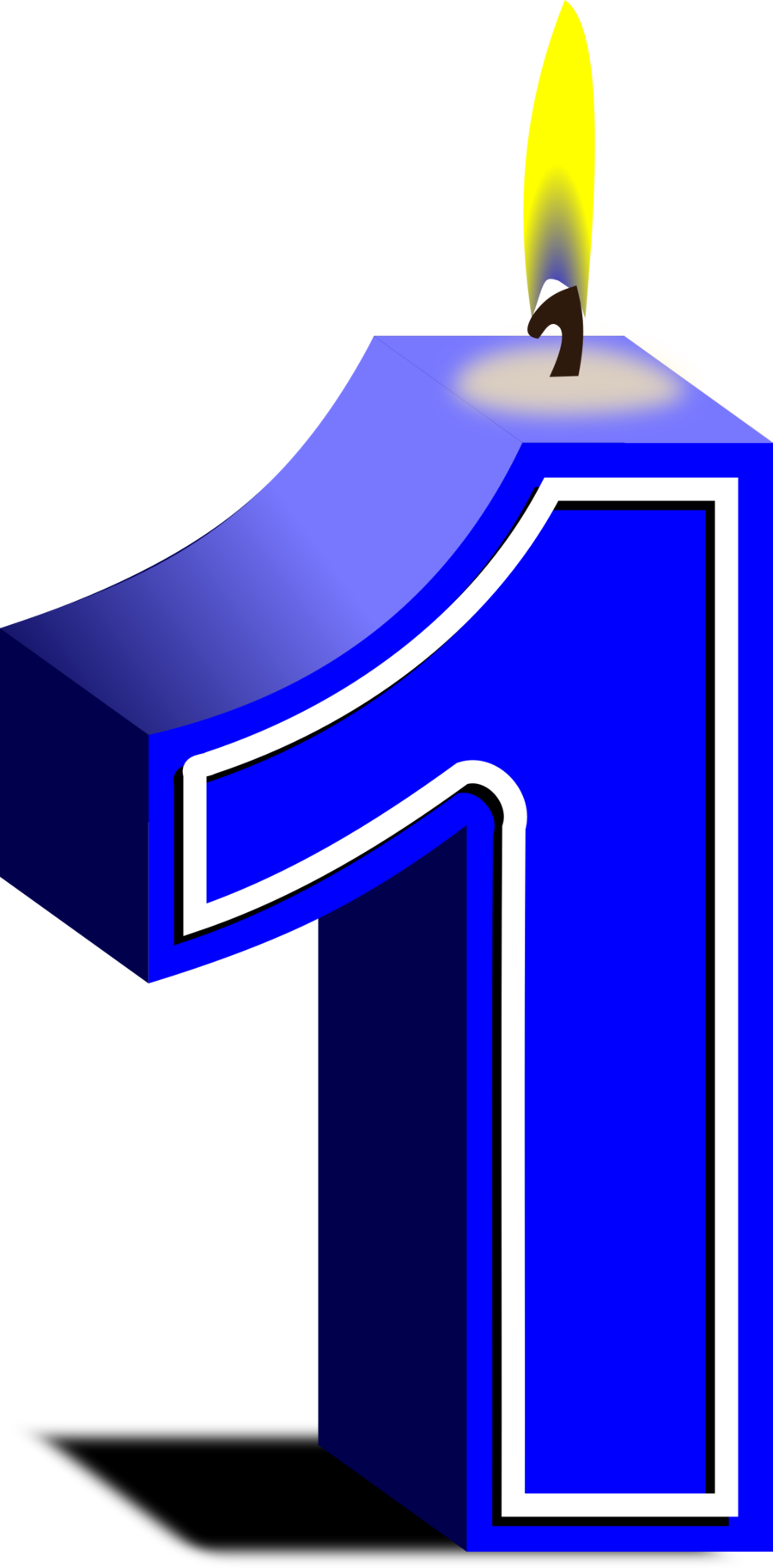 1 Birthday Candle Png Clipart Birthday Candles Clip - 4 Birthday Candle Png Transparent Png (900x1824), Png Download