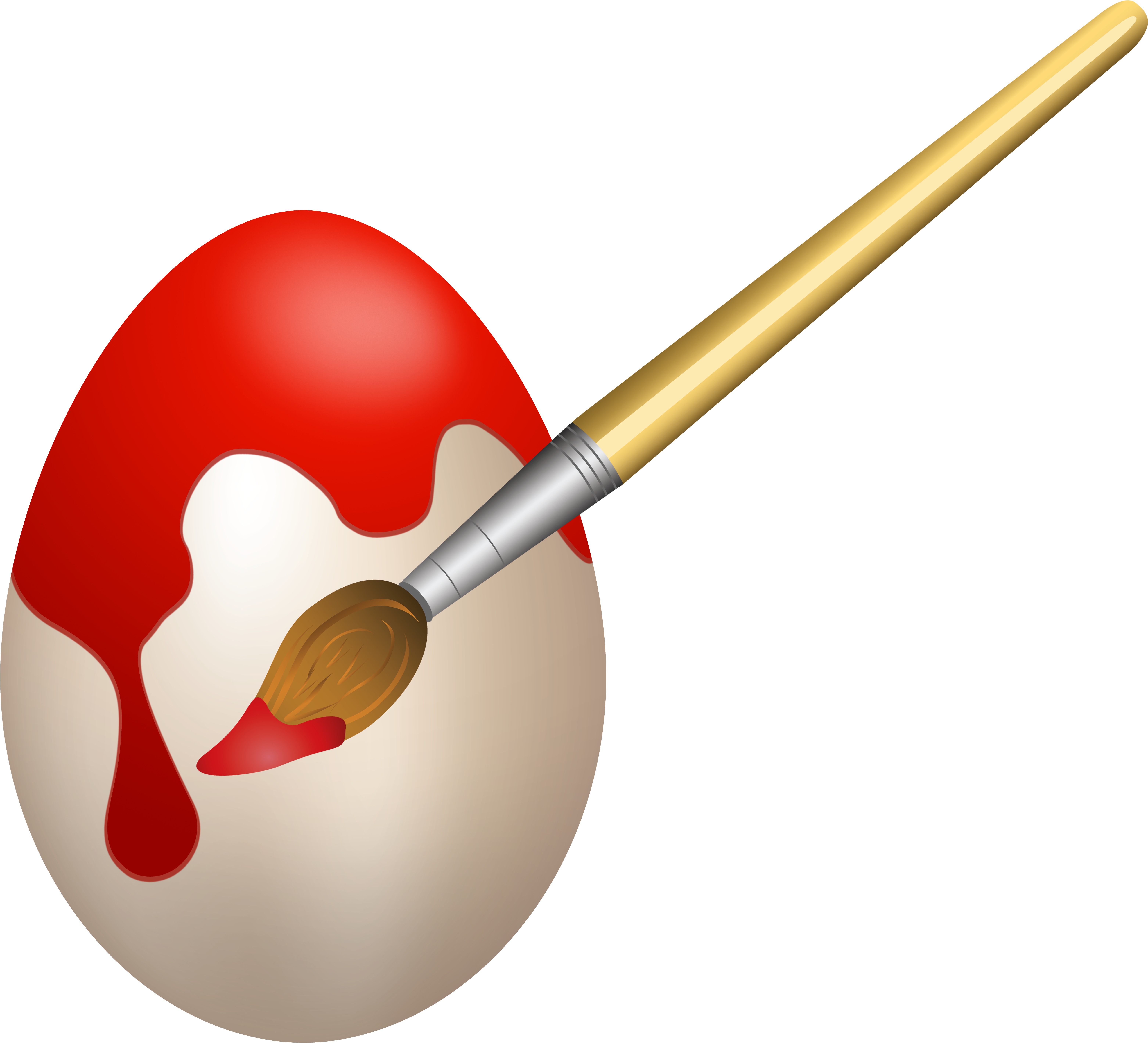 Paint Brush Clipart Art Equipment - Colored Easter Eggs Transparent - Png Download (6500x6000), Png Download