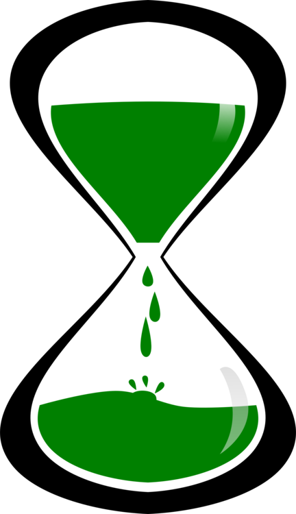 Line Art,leaf,symbol - Black And Green Hourglass Clipart (432x750), Png Download