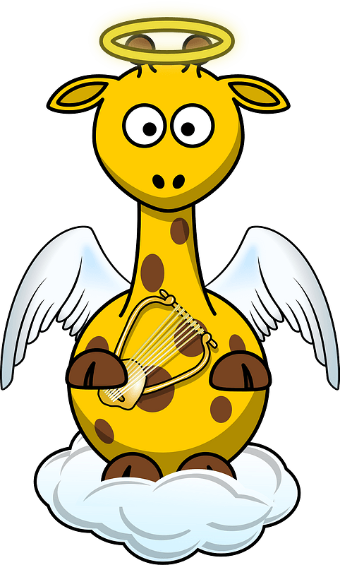 Giraffe Angel Clipart - Giraffe Animals Picture Cartoon - Png Download (482x800), Png Download