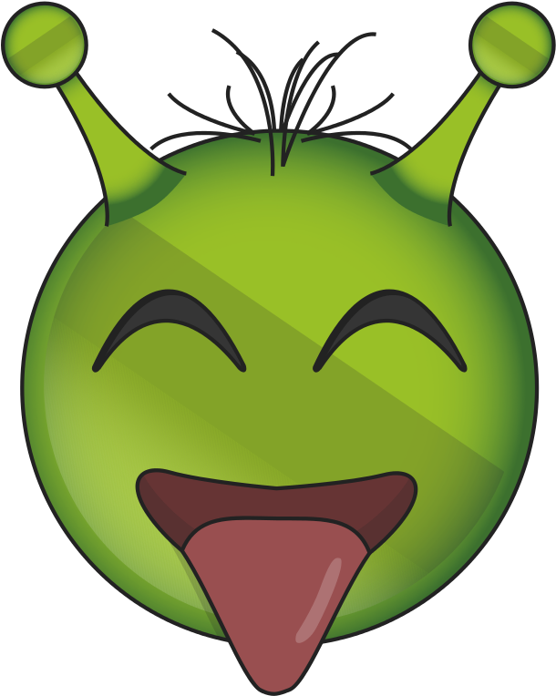 Alien Face Emoji Png Clipart - Moon Alien Emoji Transparent Png (636x816), Png Download