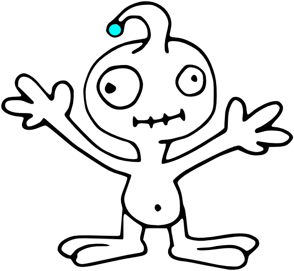Graphic Freeuse Outline Clip Art At Clker Com Vector - Alien Outline Clipart - Png Download (600x554), Png Download