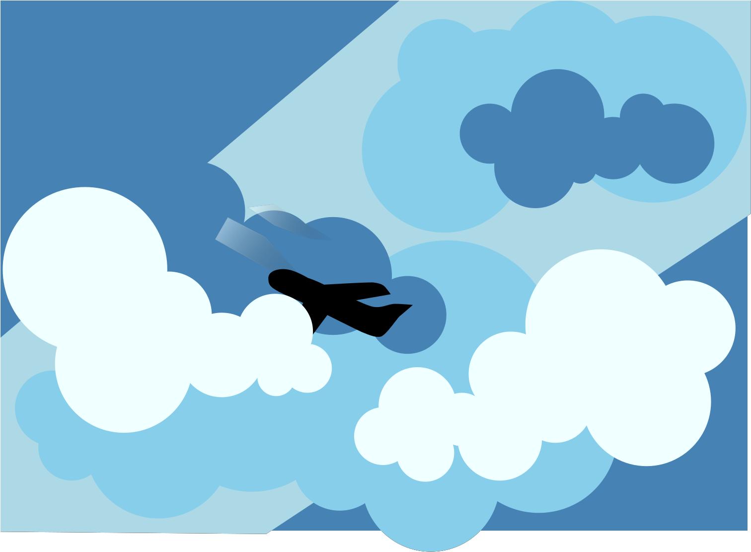 Gambaran Pesawat Terbang Di Awan Clipart (1600x1600), Png Download