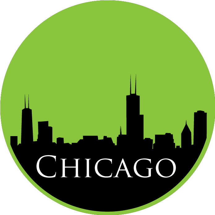 Text Chicago Skyline Chicago Skyline Decal - Red Chicago Skyline Silhouette Png Clipart (695x695), Png Download