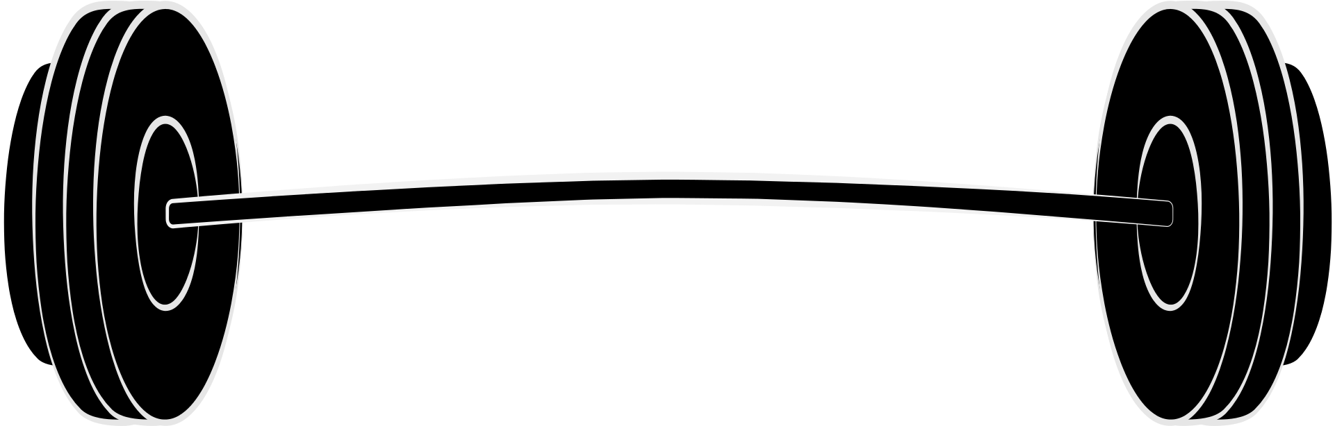 Transparent Fitness Clip Art - Transparent Background Barbell Clipart - Png Download (1921x614), Png Download
