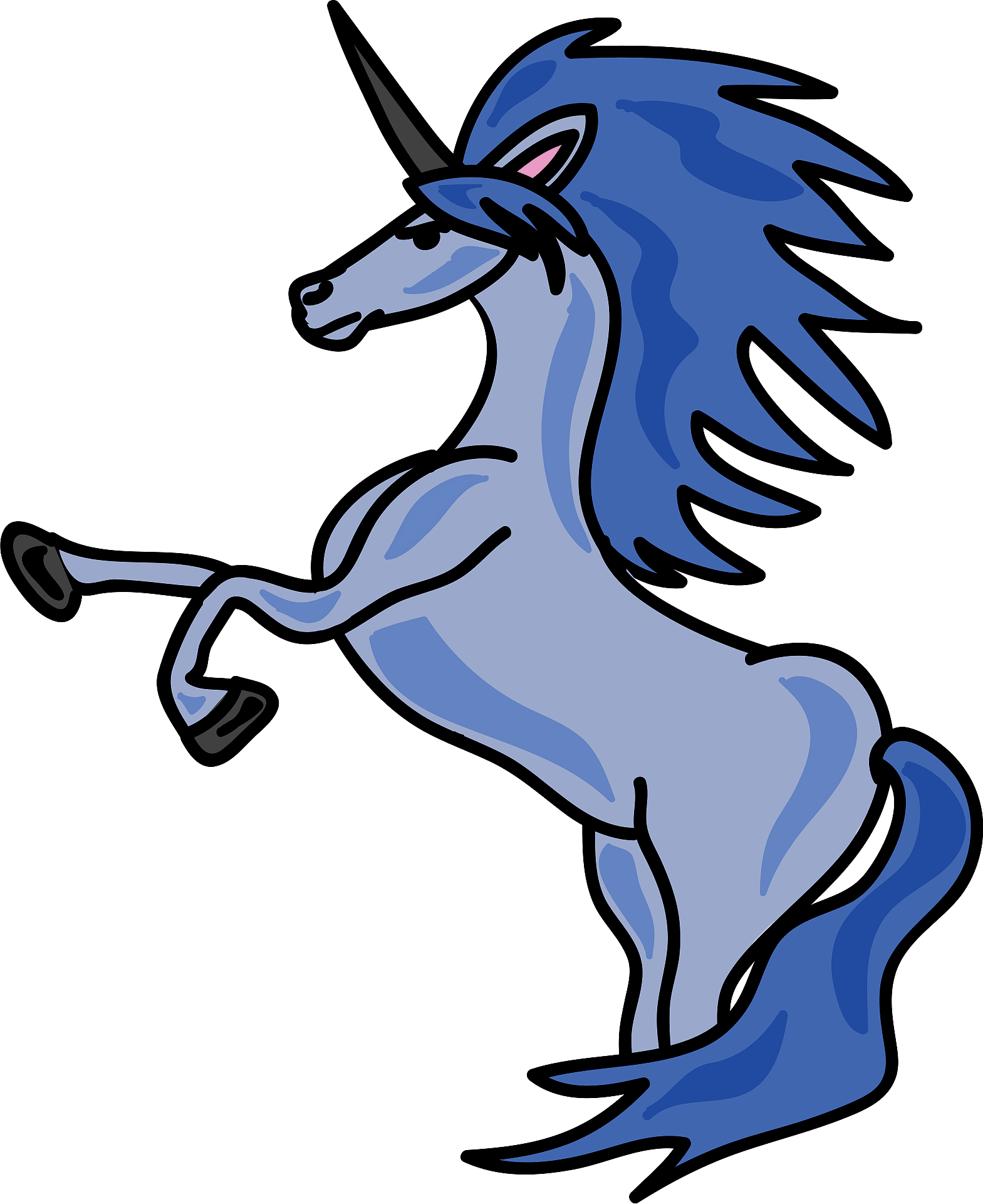 Blue Unicorn Clipart - Clip Art Blue Unicorn - Png Download (654x800), Png Download